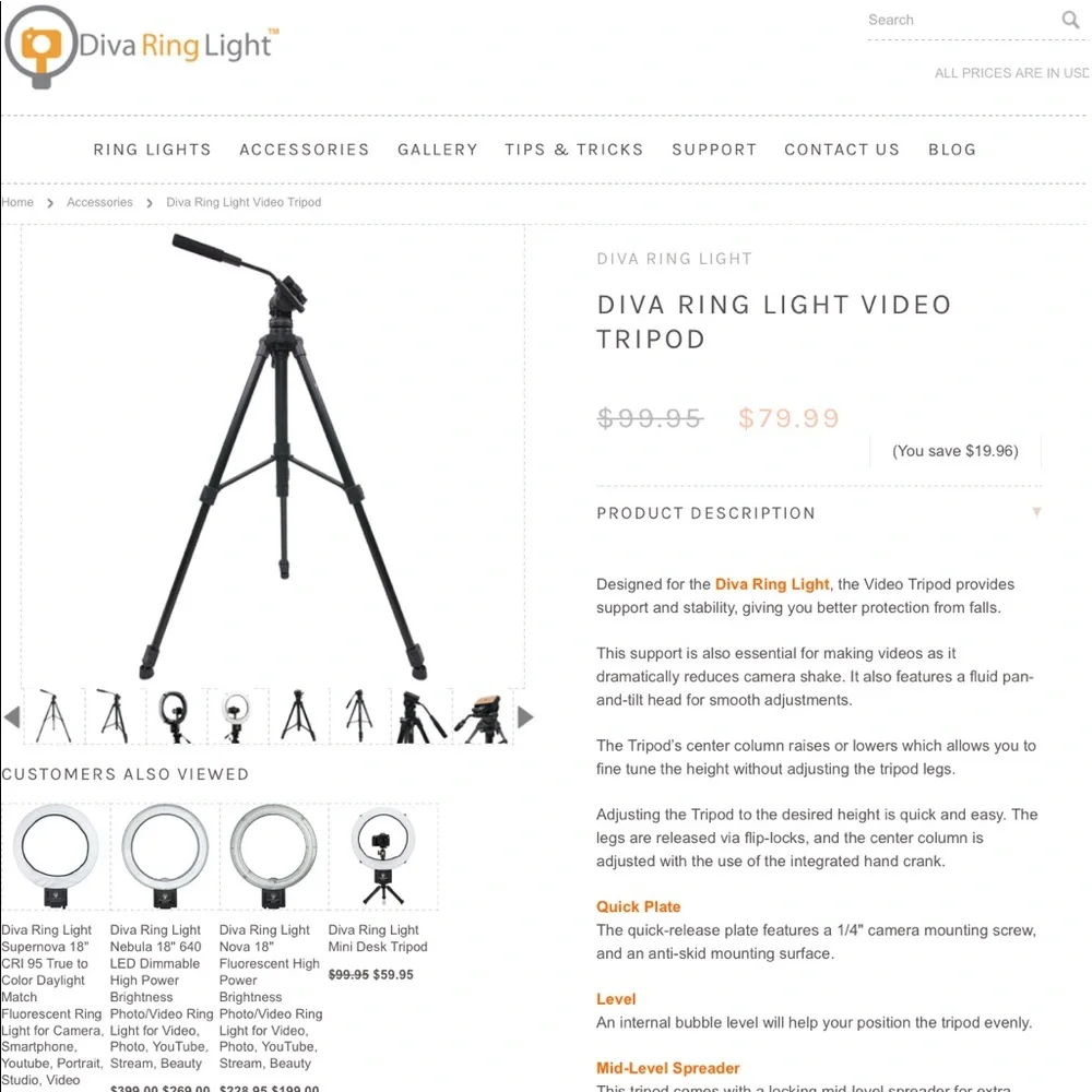 NIB Ring light tripod